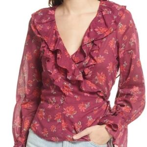 1HR SALE Free People Amanda Ruffle Long Sleeve Top